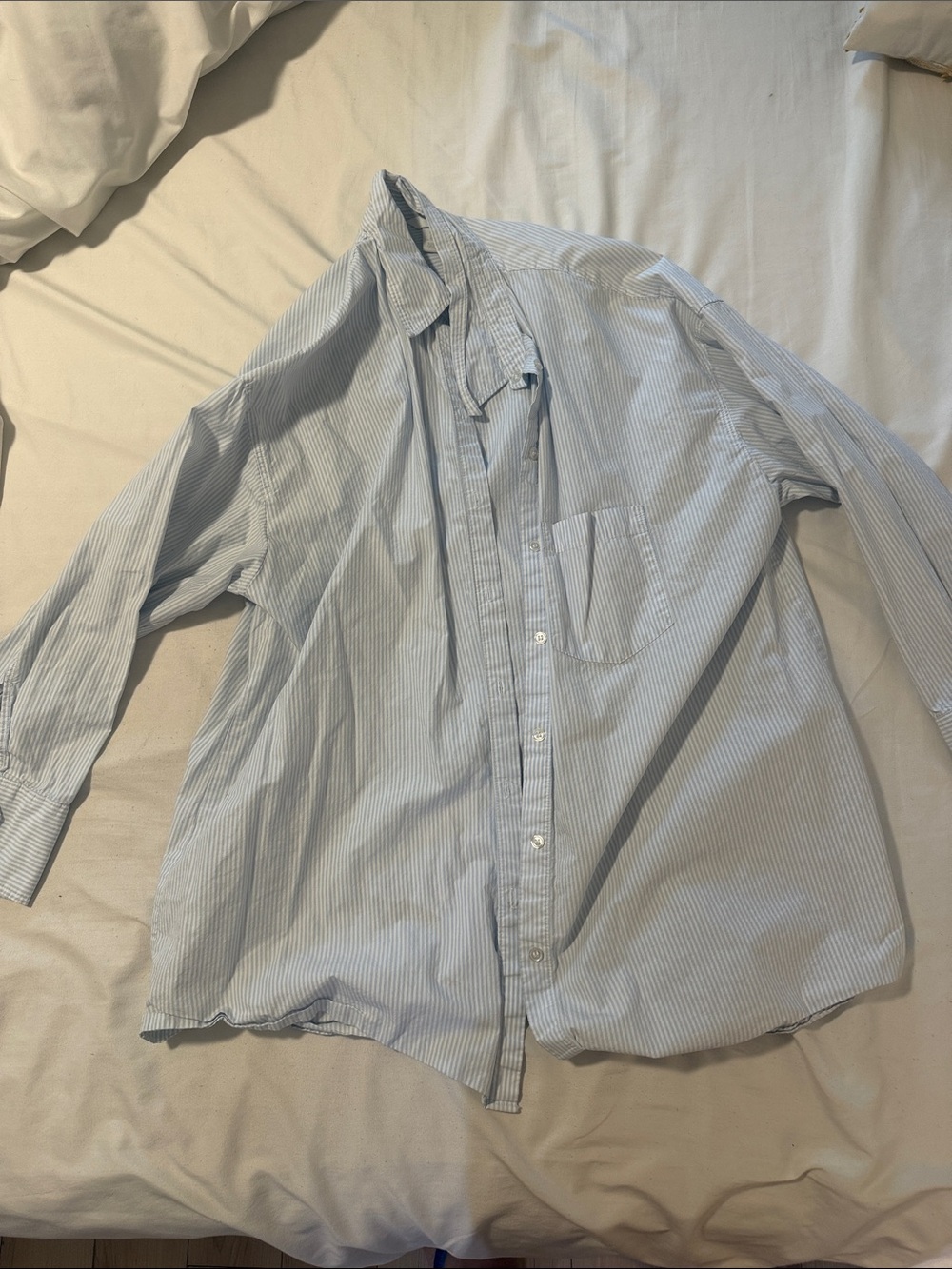 Women’s  Blue Pinstripe Button-Down Shirt